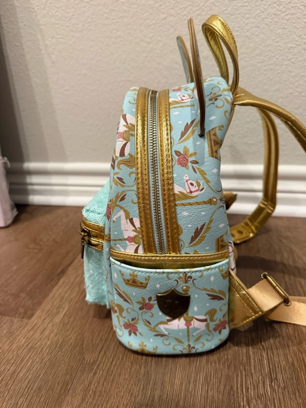 RETIRED Loungefly MMMA Prince Charming Regal Carousel Mini Backpack (Used Once) - Picture 6 of 13